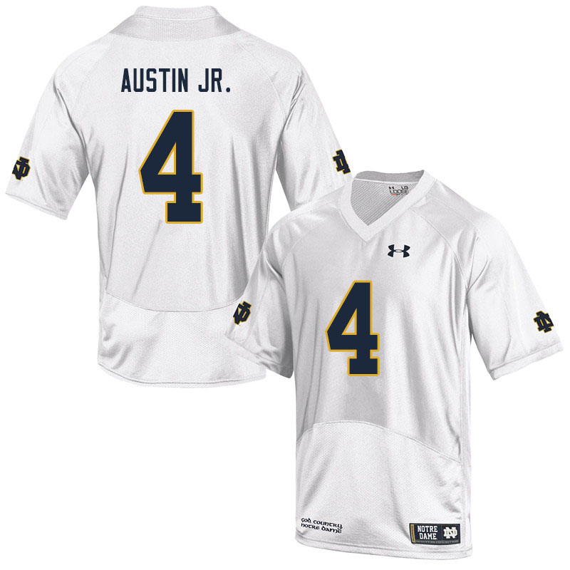 Men #4 Kevin Austin Jr. Notre Dame Fighting Irish College Football Jerseys Sale-White